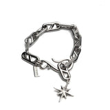 Chunky Stainless steel anchor chain set, Edgy chic necklace and bracelet jewelry