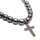 Hematite Leather Choker Set