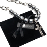 Hematite Leather Choker Set