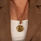 Leather Hoop Statement Necklace