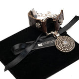 Brown Leather Horsebit Cuff