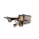 Brown Leather Crystal Bracelet