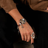 Brown Leather Crystal Bracelet