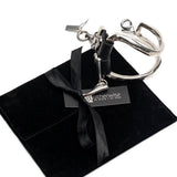 Striking metal and leather bracelet, unisex edgy and unique jewelry
