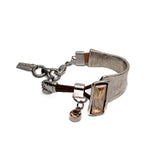 Brown Leather Crystal Bracelet