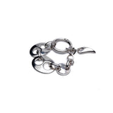 Chunky stainless steel anchor link necklace and bracelet set with carabiner closures