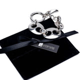 Chunky stainless steel anchor link necklace and bracelet set with carabiner closures