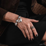 Silver Bead Tube Bracelet