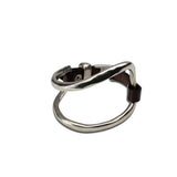 Bold metal and leather bracelet, unisex edgy and unique jewelry