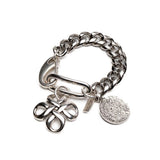 Chunky cuban link chain bracelet with statement pendant and coin, edgy bracelet,  standout otherwise piece!