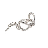 Unique edgy silver bracelet, chunky statement metal cuff