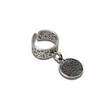 Adjustable coin charm ring