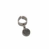 Adjustable coin charm ring