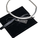 Chunky silver metal chokers, oversized ball chain and bar chokers with hammered loop pendant, uno de 50 style necklaces
