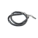 Edgy bracelet set, wrap leather and metal bracelets for every day rock style look, unisex cuffs
