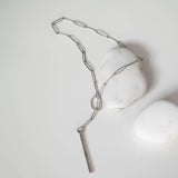 Bar-minimalist stainless steel paperclip chain necklace