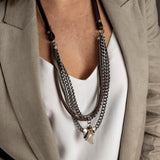 Gunmetal Chain Tooth Necklace
