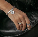 Silver Greek Coin Bangle