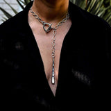 Silver Link Necklace Bracelet Set