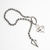 Long chunky hearts necklace with ball chain, punk rock necklace, edgy statement jewelry for romance love gift