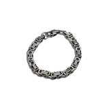 Men’s solid square byzantine chain bracelet, Heavy stainless steel chain cuff