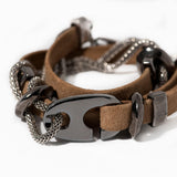 Suede leather bracelet with gun metal for a strong look, gift for him, unisex bracelet, leather bracelet, bracelet for men, jewelry for men