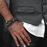 Suede leather bracelet with gun metal for a strong look, gift for him, unisex bracelet, leather bracelet, bracelet for men, jewelry for men