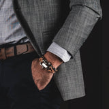 Tiger's eye men’s bracelet with metal elements, stackable beaded bracelet for male