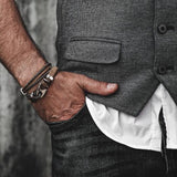 Suede leather bracelet with gun metal for a strong look, gift for him, unisex bracelet, leather bracelet, bracelet for men, jewelry for men
