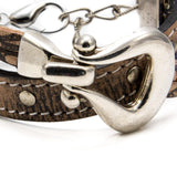 Vintage leather bracelet with bold buckle, statement cuff bracelet