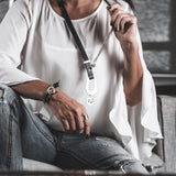 Cuff bracelet with leather and an asymmetric bar clasp, unique women's bracelet for gift.