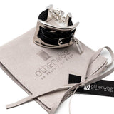 Unisex statement bracelet, large metal and leather cuff in the style of Uno de 50