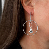 Elegant loop earrings with Austrian crystal, gift for her
