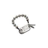 Id tag and ball chain bracelet, unode50 style bracelet, chunky chain and tag cuff