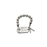 Id tag and ball chain bracelet, unode50 style bracelet, chunky chain and tag cuff