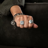 Chevalier rings, silver chunky signet rings, bold minimal rings, unisex edgy rings