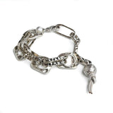 Heavy hammered metal link bracelet, chunky wrought chain bracelet, unode50 style jewelry