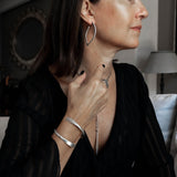 Silver plated brass metal cuff, malleable wrap bangle