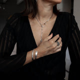 Silver plated brass metal cuff, malleable wrap bangle