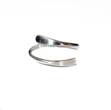Silver plated brass metal cuff, malleable wrap bangle