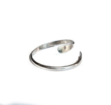 Silver plated brass metal cuff, malleable wrap bangle