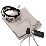 Wrap leather bracelets with chunky link chains, unique set of bracelets