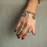 Silver Ball Chain Bracelet with Pendants, Chunky Uno de 50 Style Everyday Wear