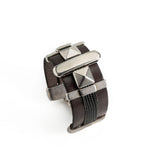Unisex leather and metal bracelet combined for a strong look, edgy thick leather bracelet, rock style jewelry