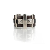 Unisex leather and metal bracelet combined for a strong look, edgy thick leather bracelet, rock style jewelry