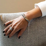 Funky gemstone wrap bracelet, edgy stacked cuff