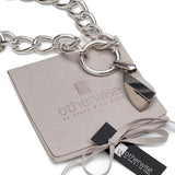 Chunky Sterling Silver Plated Chain Necklace with Champagne Crystal Pendant