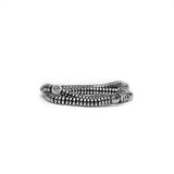 Edgy hematite rock style bracelet, gemstone wrap layered bracelet