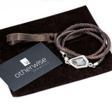 Wrap snake print leather bracelet with Swarovski crystal and magnetic closure