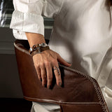 Leather Metal Wrap Bracelet